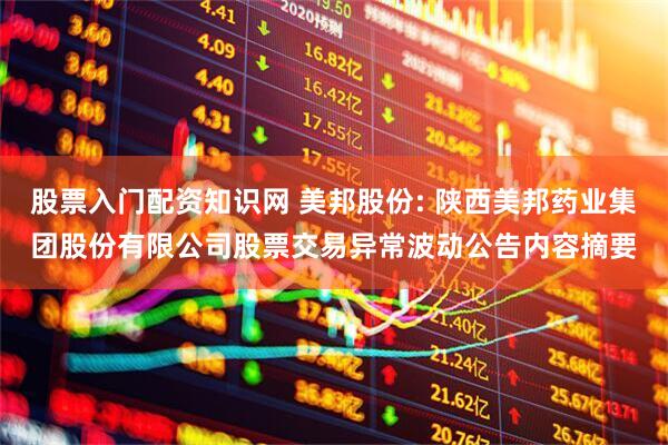 股票入门配资知识网 美邦股份: 陕西美邦药业集团股份有限公司股票交易异常波动公告内容摘要